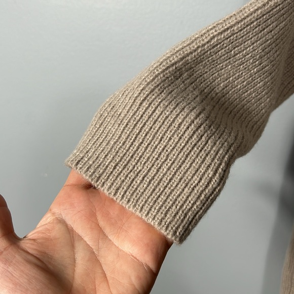 Tan Color Mock Neck Drop Shoulder Sweater Knit Dress sz M- L - Picture 15 of 17